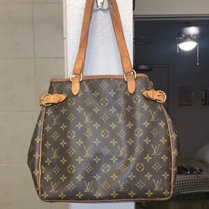 Louis Vuitton Classic Monogram Tote with Tan Accents